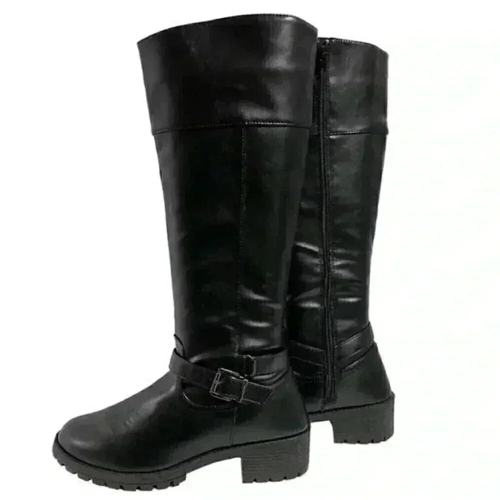Olivia Miller Alessandra Black Tall Riding Boots 8.5 NWOB Equestrian Preppy